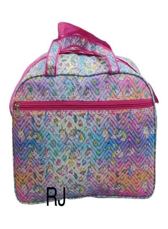 KidsZeeNie حقيبة سفر للأطفال من KidsZeeNie®، مصنوعة من البوليستر المتين والمطبوع | حقيبة سفر خفيفة الوزن ذات حجرات كبيرة | عجلات دوارة 360 درجة | منظم أمتعة للرحلات والجولات (يونيكورن) - Image 3